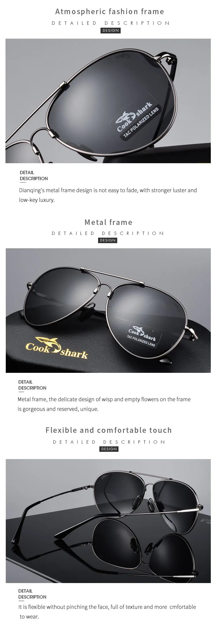 Cook Shark 2020 new sunglasses men's sunglasses color polarized driving driver toad glasses tide