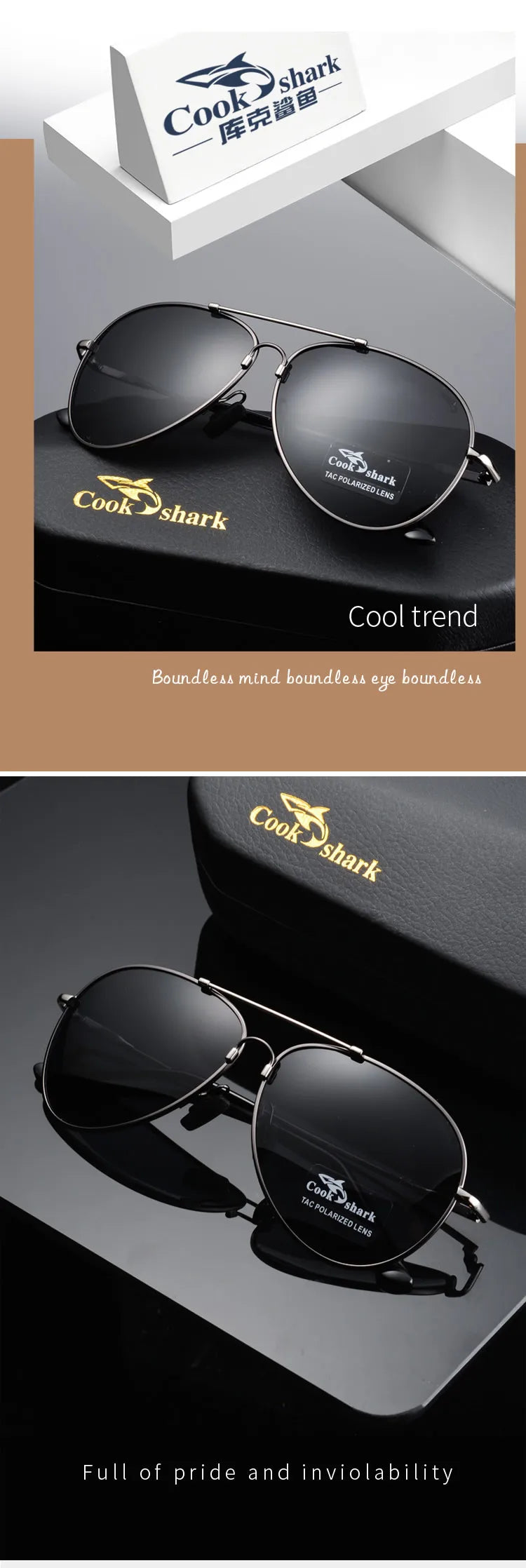 Cook Shark 2020 new sunglasses men's sunglasses color polarized driving driver toad glasses tide