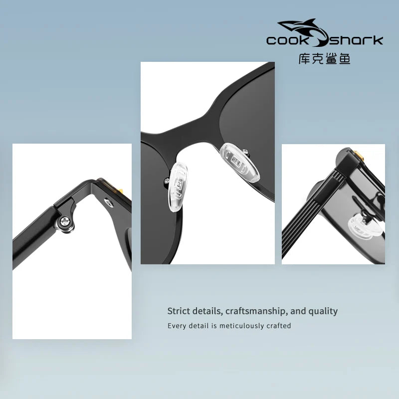 Cook Shark Sunglasses for Women 2023 New Korean Edition Fashion Driving Polarized Sunglasses for Women Advanced Sunshade and Sun