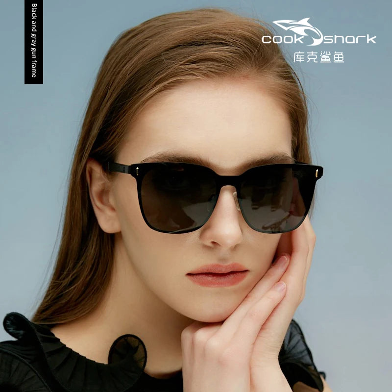 Cook Shark Sunglasses for Women 2023 New Korean Edition Fashion Driving Polarized Sunglasses for Women Advanced Sunshade and Sun