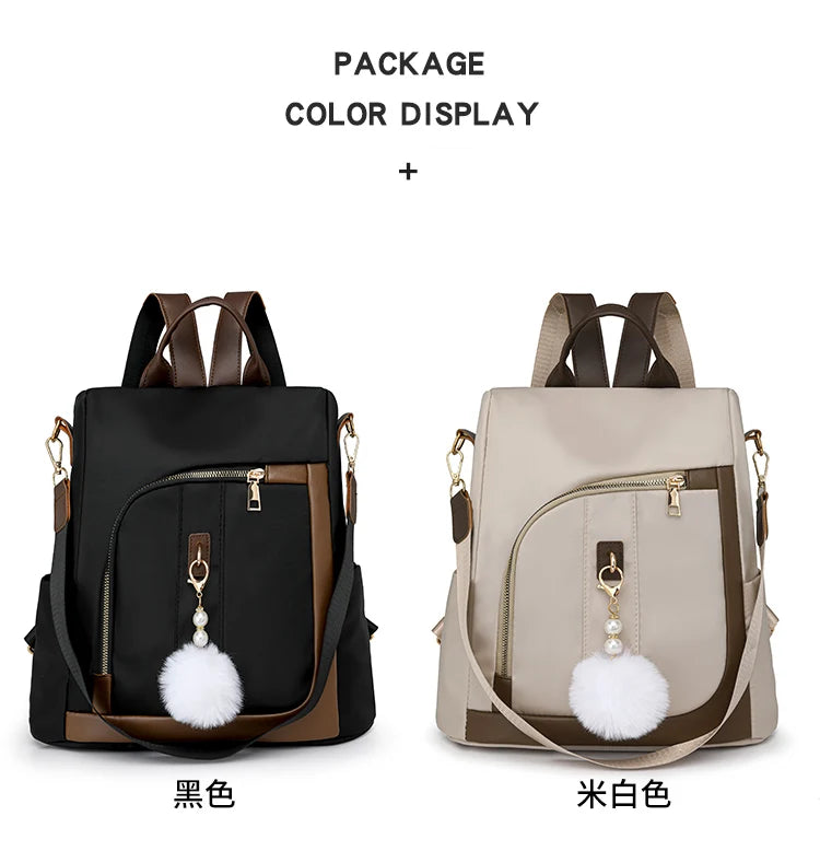 Sewing Thread Handle Backpacks Large Capacity Interior Compartment 2024hot Sale Bags for Women Softback Zipper Nylon Backpacks