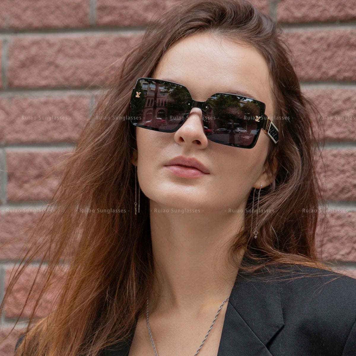 Luxury square designer fashion big sunglasses for women glasses brand 2024 woman women's retro shades UV400 sunglasses eyewear