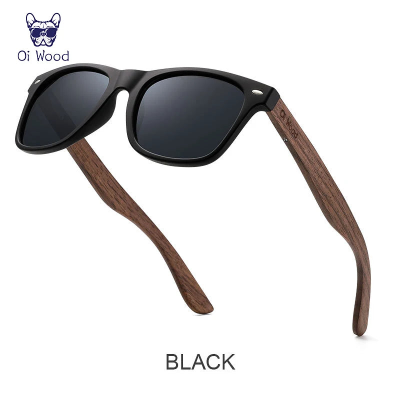 Oi Wood Brand Natural Wooden Sunglasses Men Polarized Fashion Sun Glasses Original Wood Oculos De Sol Masculino New TR90 Frames