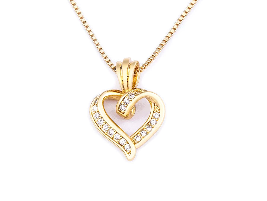 Nidin Fashion Creative Spiral Design Heart Pendant Necklace For Women Lovers Clavicle Chain Chocker Female Cute Zircon Jewlery