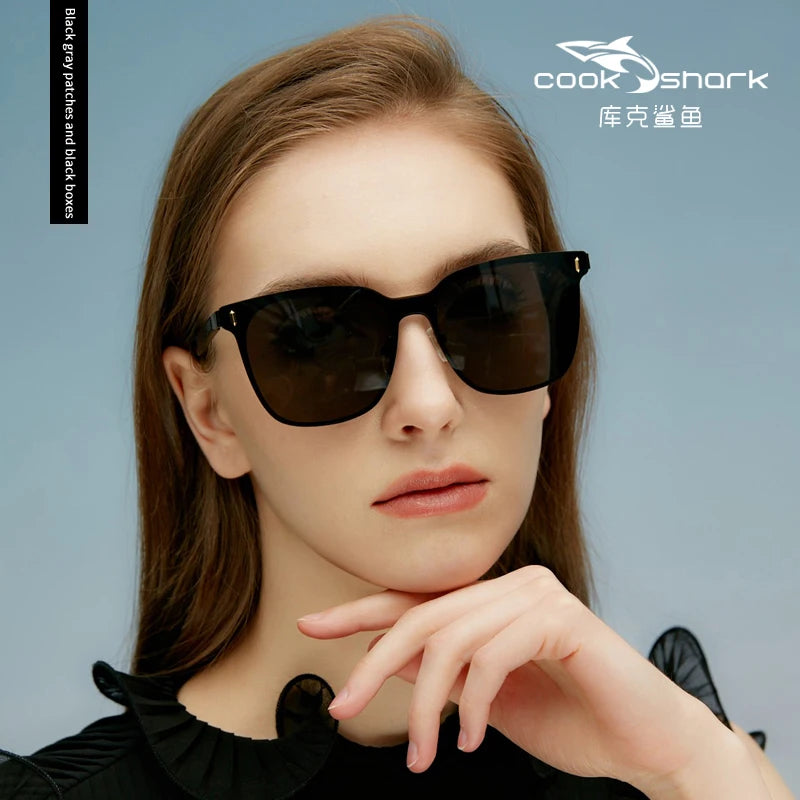 Cook Shark Sunglasses for Women 2023 New Korean Edition Fashion Driving Polarized Sunglasses for Women Advanced Sunshade and Sun