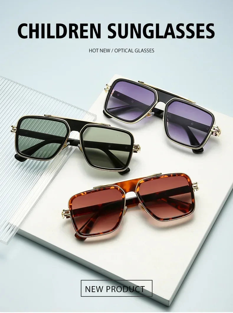 Retro Men's Square Sunglasses Brand Designer Men's Ladies Fashion Luxury Classic Big Frame Gradient Driving Sunglasses UV400