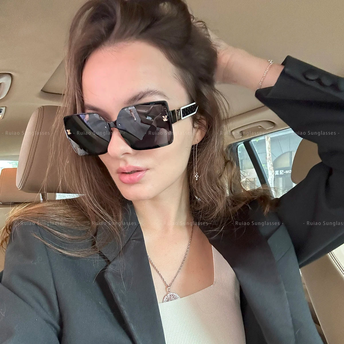 Luxury square designer fashion big sunglasses for women glasses brand 2024 woman women's retro shades UV400 sunglasses eyewear