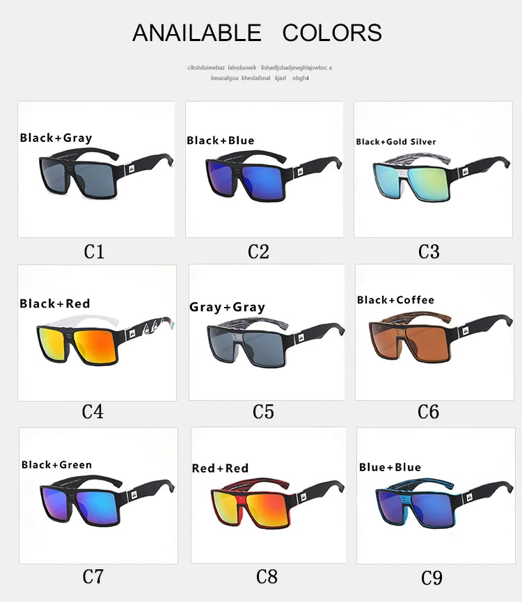 Brand Designer Square Sunglasses Men QS7729 Driving Goggles Male Sport Eyewear Accessories UV400 Sun Glasses For Men