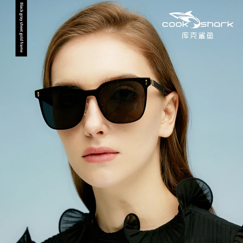 Cook Shark Sunglasses for Women 2023 New Korean Edition Fashion Driving Polarized Sunglasses for Women Advanced Sunshade and Sun