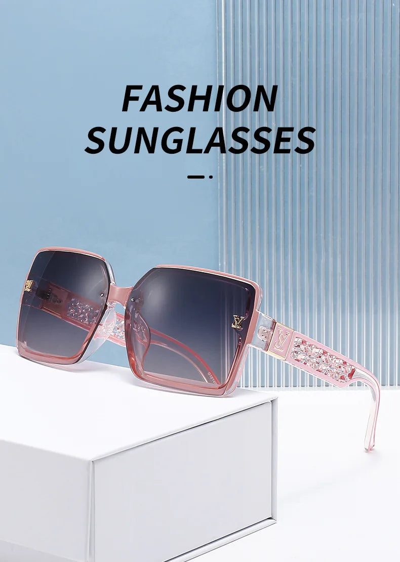 Luxury square designer fashion big sunglasses for women glasses brand 2024 woman women's retro shades UV400 sunglasses eyewear