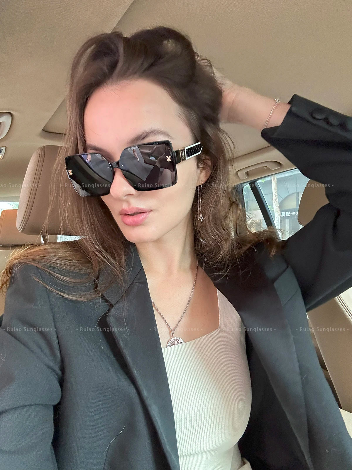 Luxury square designer fashion big sunglasses for women glasses brand 2024 woman women's retro shades UV400 sunglasses eyewear