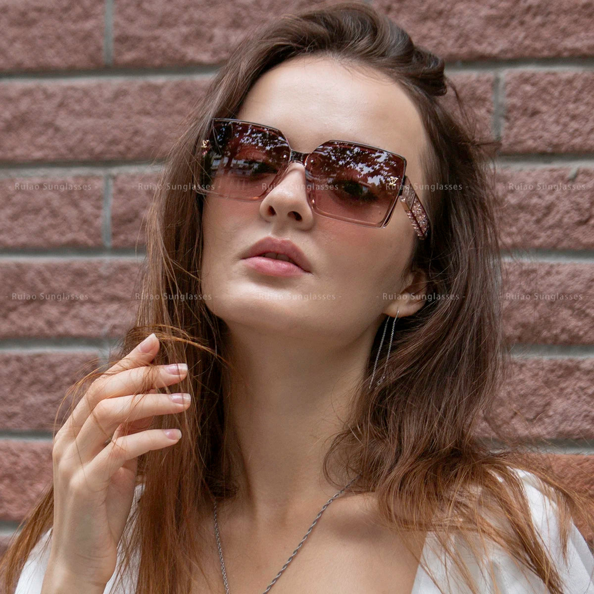 Luxury square designer fashion big sunglasses for women glasses brand 2024 woman women's retro shades UV400 sunglasses eyewear